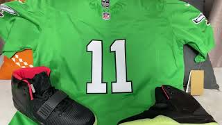 Eagles #11 A. J. Brown stitched Throwback jersey from fancherry.cn