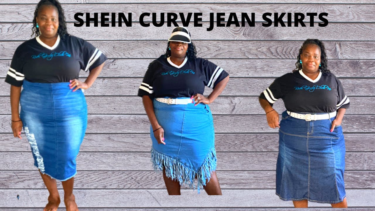 Elendig to kold SHEIN Curve Plus Size | SHEIN plus size haul | Try on Jean Skirts Haul 💕 -  YouTube
