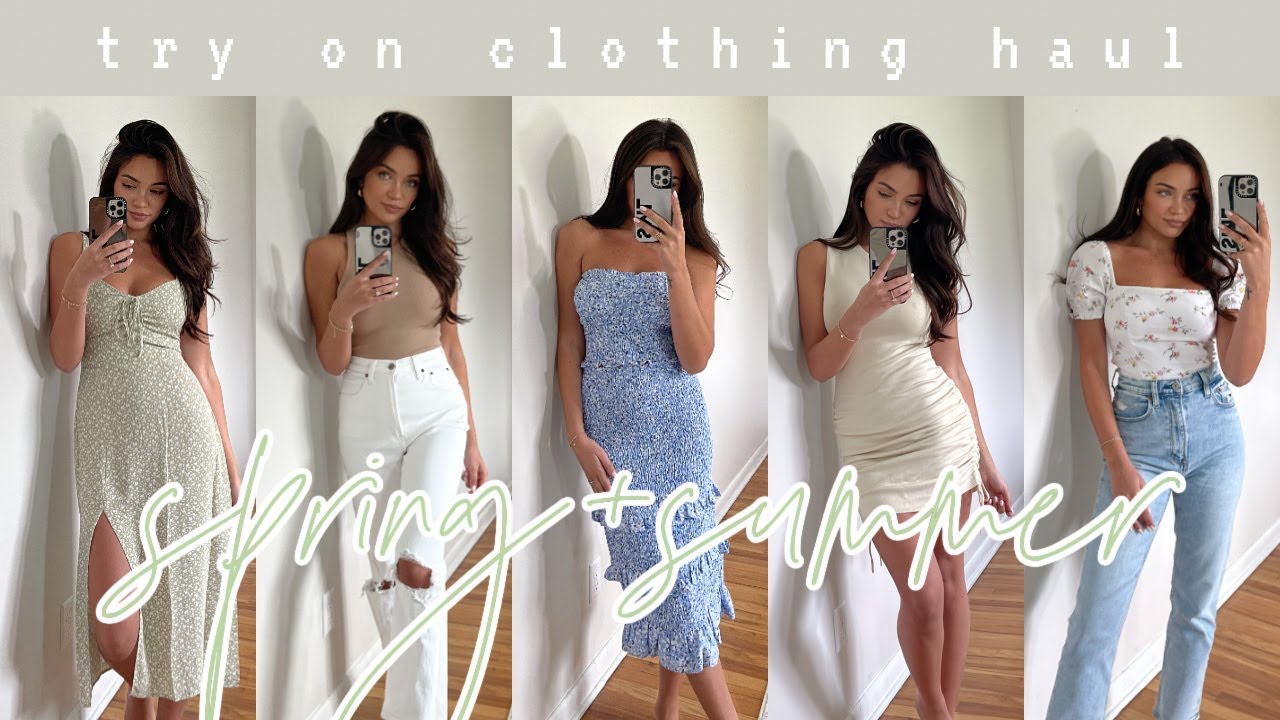 SPRING/SUMMER HAUL: dresses, cute tops, & denim! - YouTube