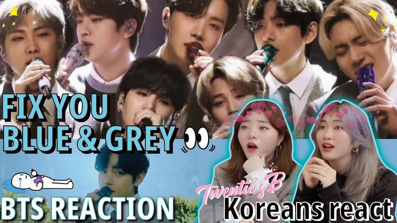 BTS(방탄소년단)-Blue and Grey & Fix You(cover) MTV reaction (Eng sub) 😥😭😭💜 #방탄소년단 #BE #BTS