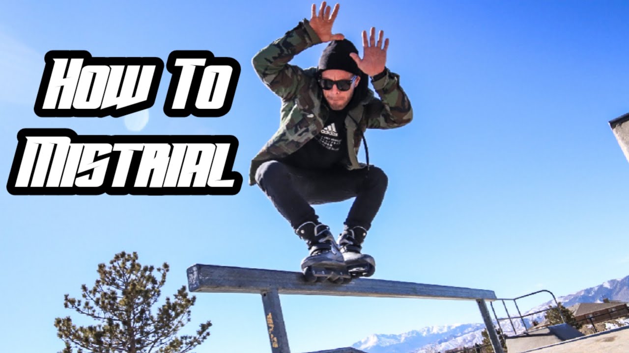 Skater performing a Mistrial grind