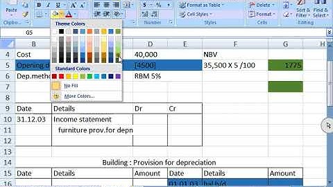 Reducing Balance Method calculation and posting entries