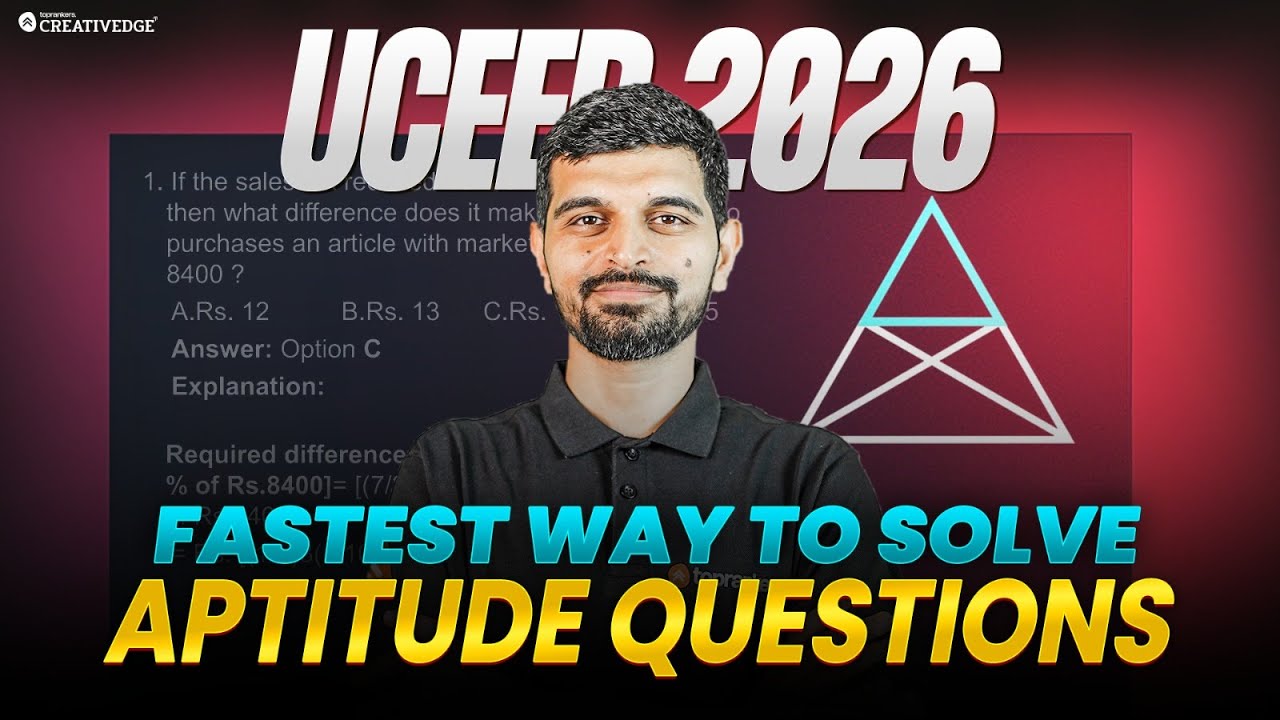 UCEED 2026: Fastest Way to Solve Aptitude Questions! ⌛| Time-Saving Strategies & Smart Approaches 🎯