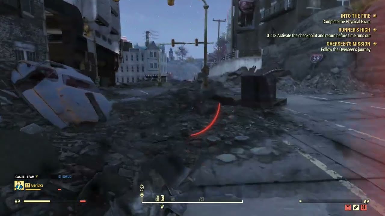 Fallout 76: Into The Fire: Complete the Physical Exam / Runner's High Quest - Geriuxx