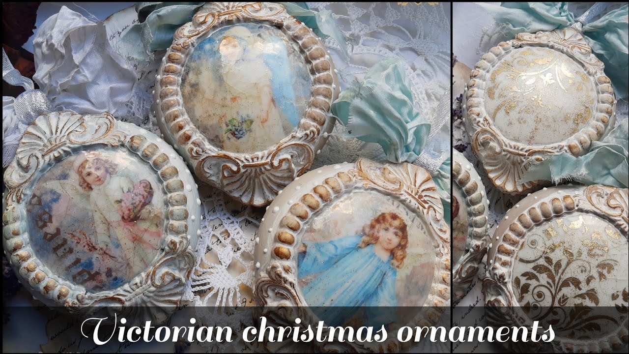 Victorian christmas ornaments ️ ️ Decoupage tutorial YouTube