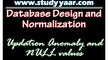 Updation Anomaly and NULL values in Database  Normalization