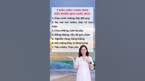7 Dấu Hiệu Cảnh Báo Sức Khoẻ Qua Giấc Ngủ #dsdaiminh #dinhduong #health #shorts