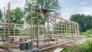 Building a 40x70 pole barn in 3 days.