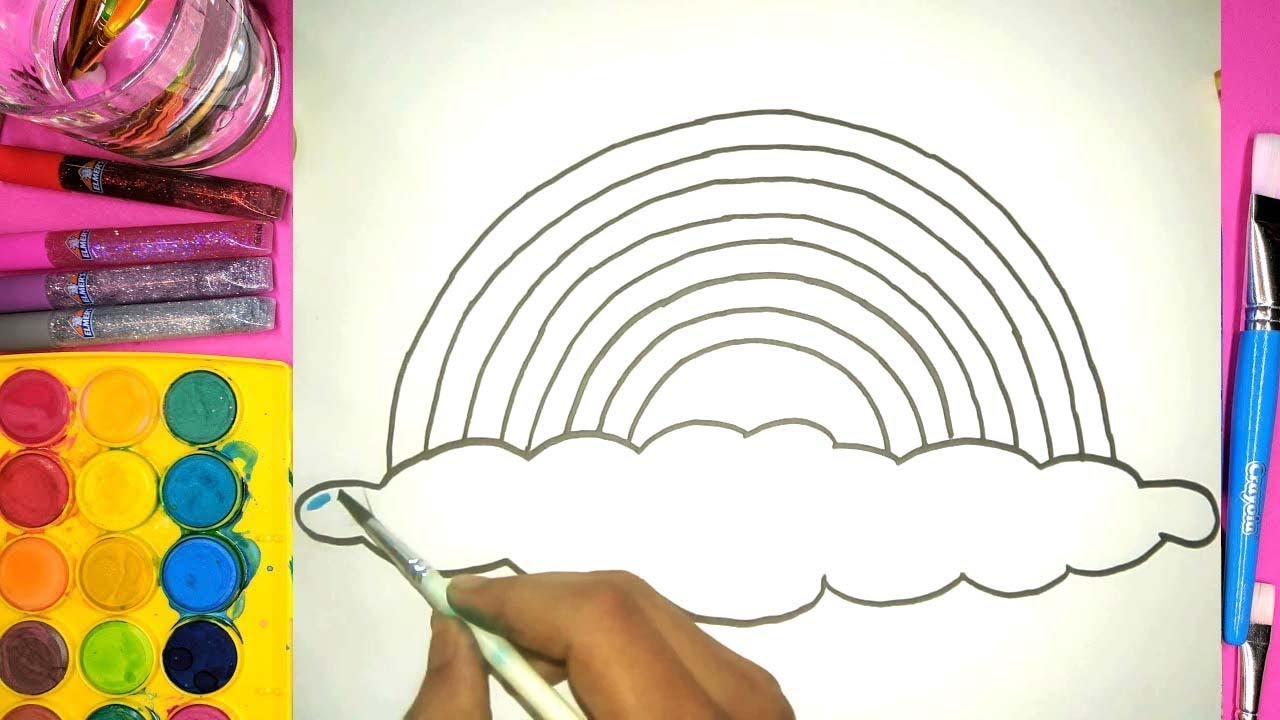 How To Draw Rainbow Coloring Pages For Children Art Colours