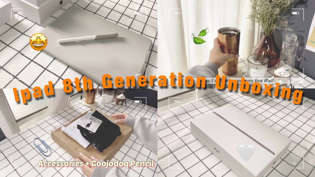🍃 iPad 8th Gen unboxing + accessories + Goojodoq pencil 🍃 | asmr | vlog
