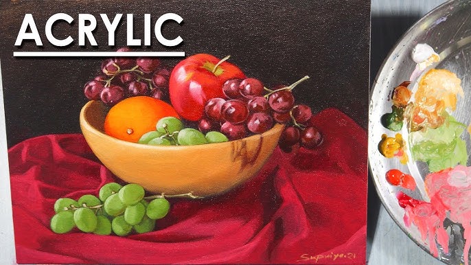 Acrylic Painting for Beginners  Painting a Still Life with Fruit Step by  Step — Elle Byers Art