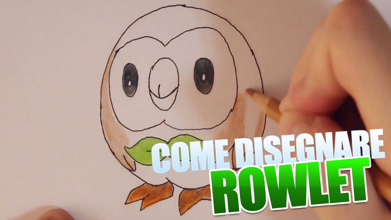 e Disegnare Rowlet Pokémon Sole e Luna Tutorial Disegno