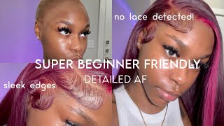 Detailed Side Part Pink Purple Wig Install Tutorial | Beginner Friendly | Megalook Hair