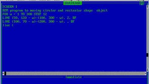 QBASIC moving circular and rectangular  shape objects