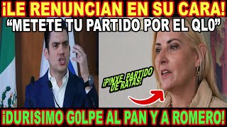 ¡LE RENUNCIAN EN SU CARA A ROMERO ! ¡DESBANCADA EN EL PAN!