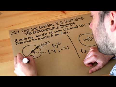 Key Skill - Find the equation of a circle using the endpoints of the diameter.