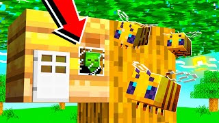 HOW TO LIVE INSIDE A BEE HIVE IN MINECRAFT!