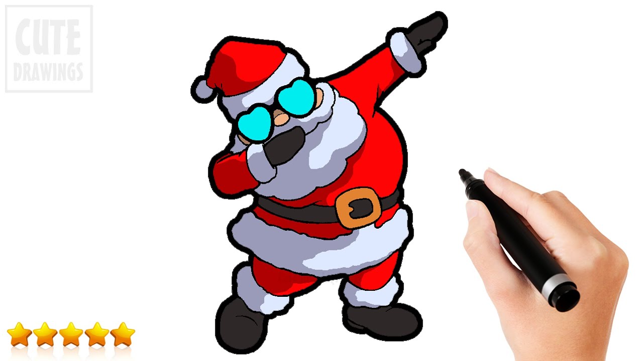 How To Draw Santa Claus Dabbing Christmas Drawings