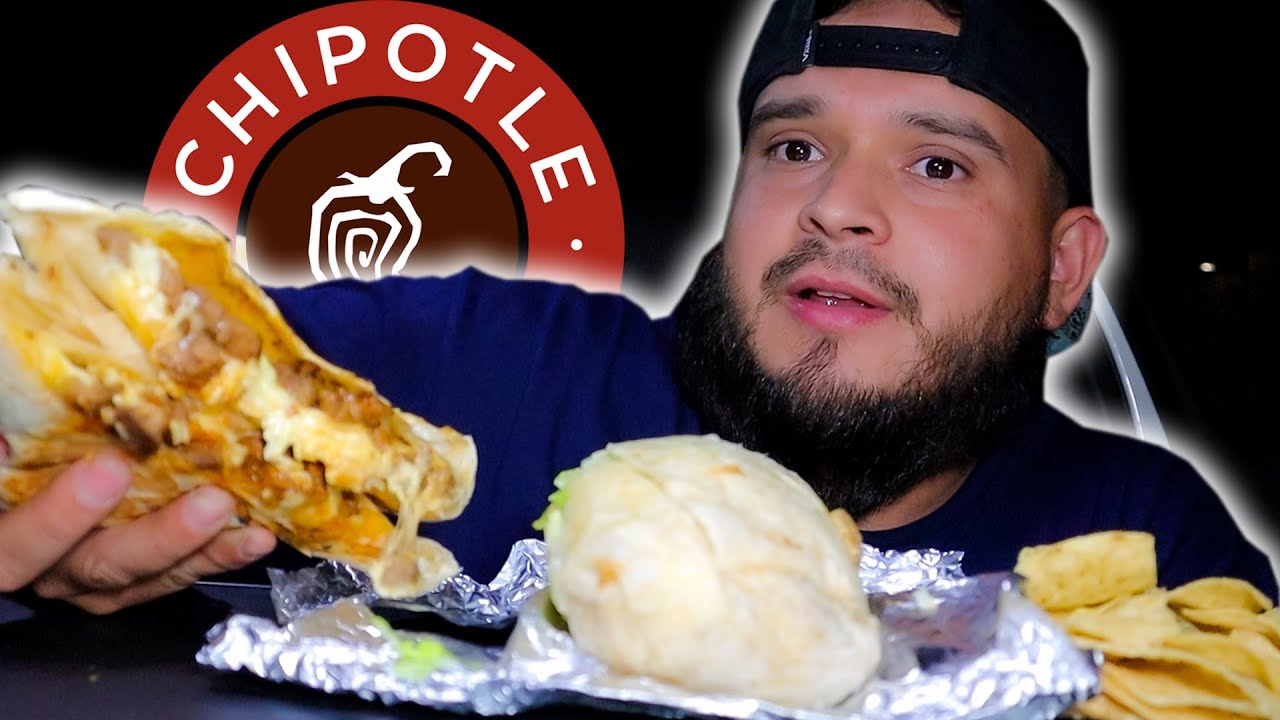 Chipotle Chicken Burrito + Steak Quesadilla Mukbang YouTube