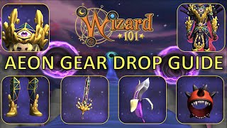 Wizard101 - Aeon Gear Drop Locations! (Best 160 Gear)