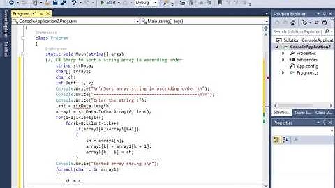 C Sharp to sort a string array in ascending order