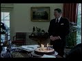 President Reagan's birthday (celebrated on February 5, 1982) in the Oval Office