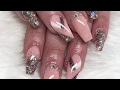 Acrylic nails | gold glitter design | Glitterbells