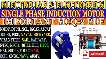 Single phase Induction motor objective types questions and answer PART-2| VERY IMPORTANT PDF
