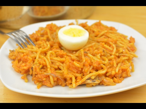 Rice and spaghetti concoction, from the video