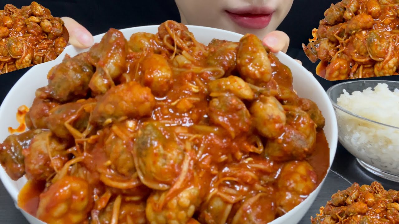 바다향 가득 매콤한 오만둥이찜 먹방(❗️이어폰착용시 12초쯤소리주의❗️)Korean seafood ASMR MUKBANG