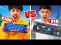 $10 Keyboard vs $100 Keyboard Fortnite 1v1 Against Little Brother! (RAGE)