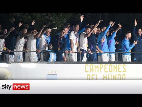 Jubilant scenes at Argentina's World Cup victory parade