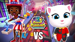 EPIC BATTLE!  - Talking Tom Gold Run VS Subway Surfers screenshot 5