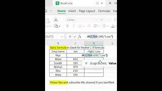 If formula in Excel for fresher 2026 | Excel | If