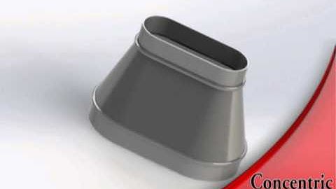 Concentric Reducer.Flat Oval Duct // REDUCCION CONCENTRICA DUCTO OVALADO
