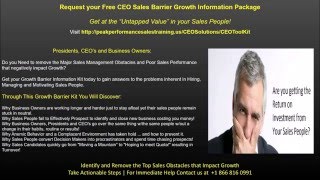 Sales Training Spotlight: CEO Sales Obstacle Information Package