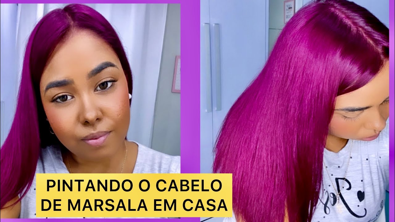 PINTANDO O CABELO MARSALA EM CASA KOSTUME COLOR