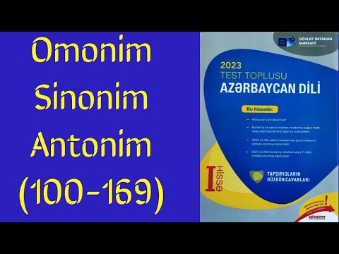 Omonim, sinonim, antonim (101-169). Azərbaycan dili test toplusu
