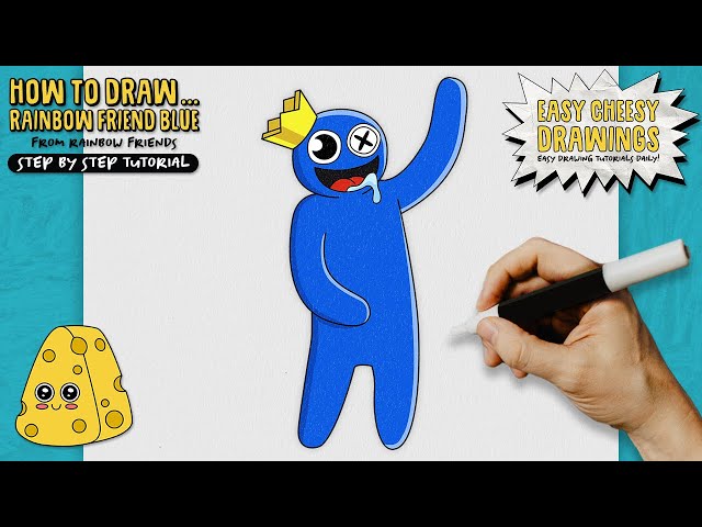 How to draw Blue (Rainbow Friends) 