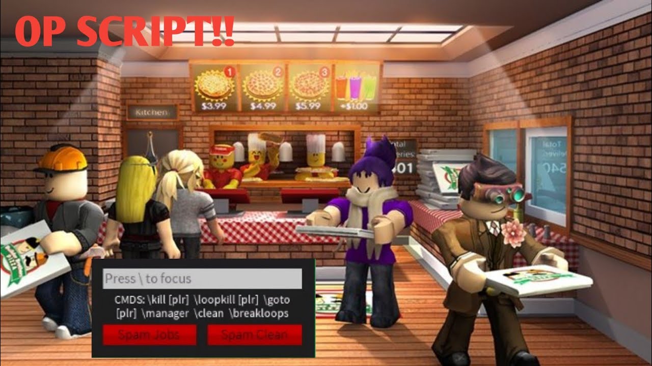 Work At A Pizza Place Admin Gui Unpatched Kill All Tp Auto Manager Youtube - admin hack for work at a pizza place roblox