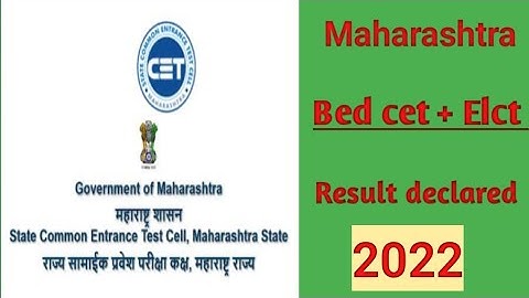 Maharashtra bed cet result 2022 || bed cet+Elct result 2022 @successandshine2811