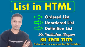 List in HTML | Ordered List, Unordered List and Definition List in HTML | CLASS-14 | Telugu