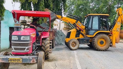 Mahindra YUVO and Swaraj Tractor Fully Loaded Mud With Jcb 3dx Eco Xpert Backhoe Machine | Jcb Video
