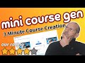 Mini Course Generator Review:  How to Create an Online Course Fast