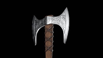 Viking Battle Axe 3D model preview