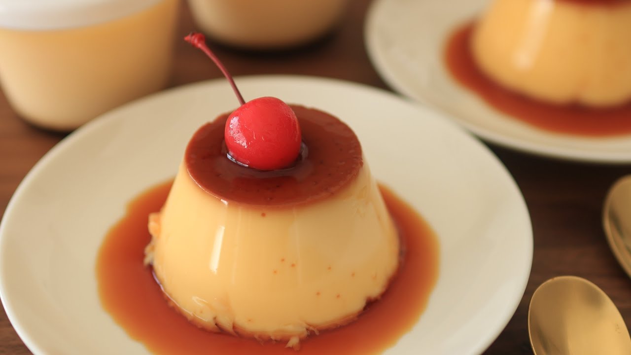 シンプルで固めなカスタードプリンの作り方(How to make pudding