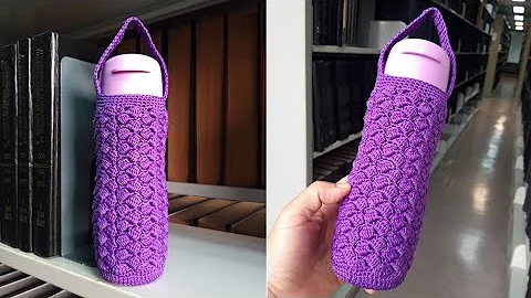 Stay Hydrated on the Go with a Stylish Crochet Water Bottle Holder!