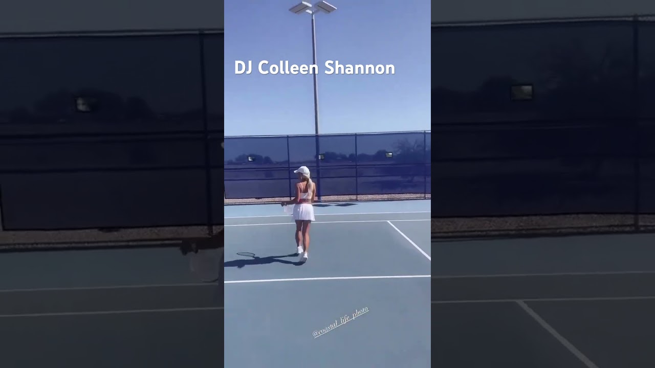 DJ Colleen Shannon Plays tennis at her shoe commercial photo shoot