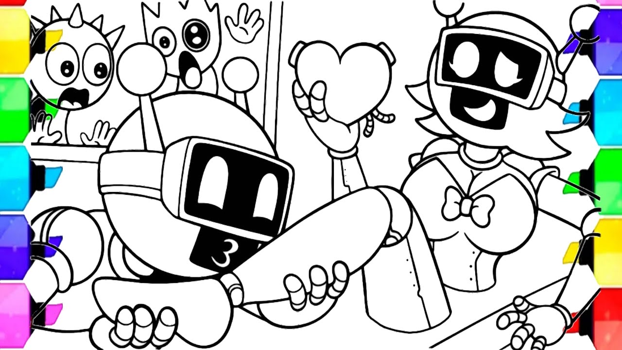 SPRUNKI Coloring For Fun / Coloring Pages New / Sprunki Fun Bot Fall in ...