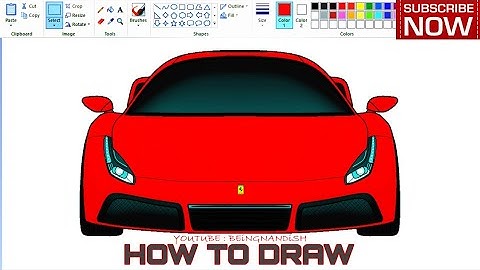 How to draw FERRARI Car on computer using Ms Paint | Car Drawing | How to draw Car.